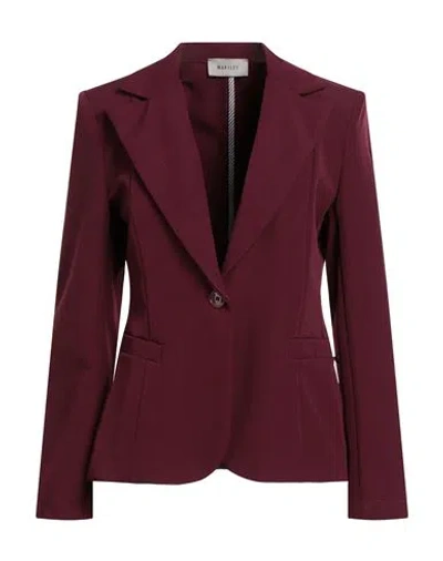 Maryley Woman Blazer Burgundy Size 8 Polyester, Elastane