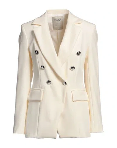 Maryley Woman Blazer Cream Size 8 Polyester, Elastane In White