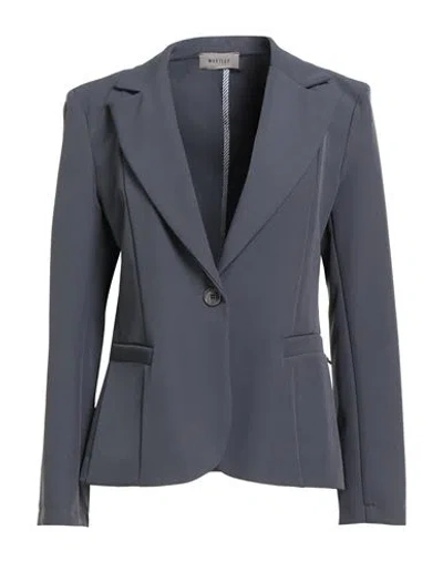 Maryley Woman Blazer Lead Size 12 Polyester, Elastane In Gray