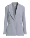 Maryley Woman Blazer Light Grey Size 12 Polyester, Elastane In Gray