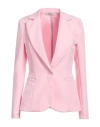 Maryley Woman Blazer Light Pink Size 12 Polyester, Elastane In Pink