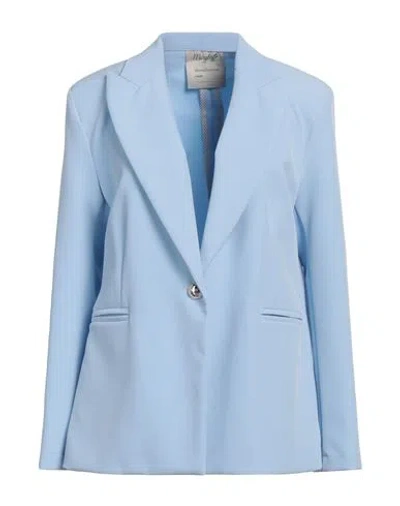 Maryley Woman Blazer Sky Blue Size 10 Polyester, Elastane In Blue