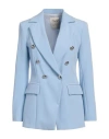 Maryley Woman Blazer Sky Blue Size 8 Polyester, Elastane