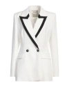 Maryley Woman Blazer White Size 8 Polyester, Elastane