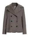 Maryley Woman Coat Taupe Size 4 Polyester, Viscose In Gray