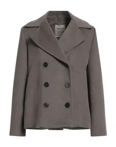Maryley Woman Coat Taupe Size 4 Polyester, Viscose In Gray