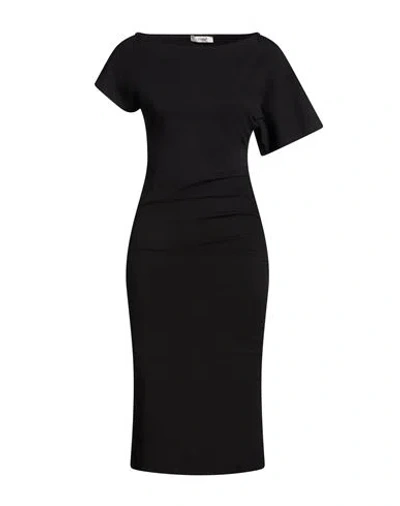 Maryley Woman Midi Dress Black Size 10 Cotton, Polyamide, Elastane