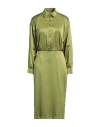 Maryley Woman Midi Dress Lime Green Size 8 Polyester