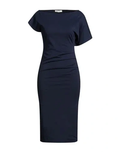 Maryley Woman Midi Dress Midnight Blue Size 8 Cotton, Polyamide, Elastane