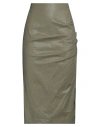 Maryley Woman Midi Skirt Military Green Size 10 Polyurethane