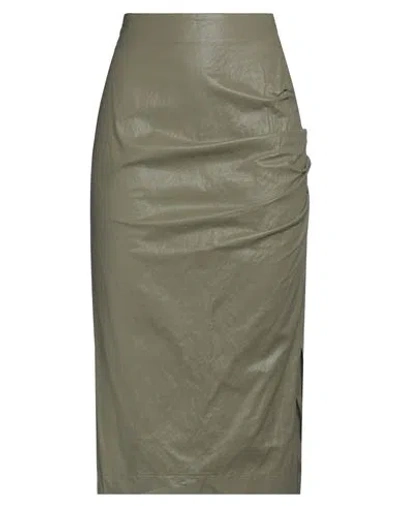 Maryley Woman Midi Skirt Military Green Size 10 Polyurethane