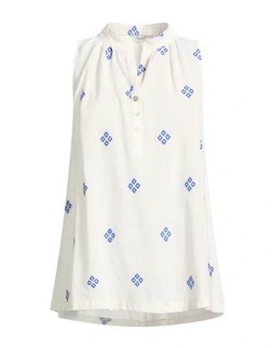 Maryley Woman Top White Size 8 Cotton, Linen