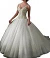 Mary's Bridal Crystal Beaded Tulle Dress In Ivory In Multi
