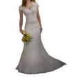 Mary's Bridal Fit And Flare All Over Lace Gown In White In White
