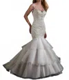 Mary's Bridal Mermaid Crystal Beaded Dress In Ivory In Multi
