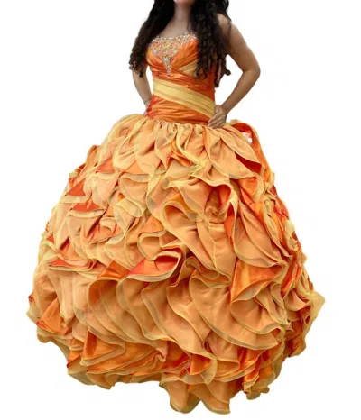 Mary's Bridal Kids' Off Shoulder Quinceañera Dress In Sunset In Gold