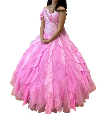 Mary's Bridal Kids' Off Shoulrder Quinceañera Dress In Hot Pink