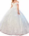 Mary's Bridal Off The Shoulder Wedding Gown In Ivory In White