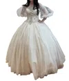 Mary's Bridal Quinceañera Puff Sleeve Dress In Dark Champagne In Multi