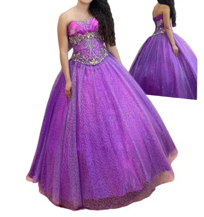 Mary's Bridal Royal Beaded Quinceañera Dress In Dahlia/multi In Purple