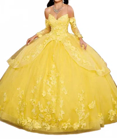 Mary's Bridal Spaghetti Straps Pannier Skirt Quinceanera Gown In Yellow