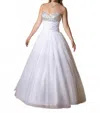 Mary's Bridal Strapless Crystall Ball Gown In Ivory In White