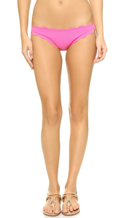 Marysia Antibes Scallop-edge Bikini Bottoms In Pink