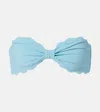 Marysia Antibes Scalloped Bikini Bandeau Top In Blue