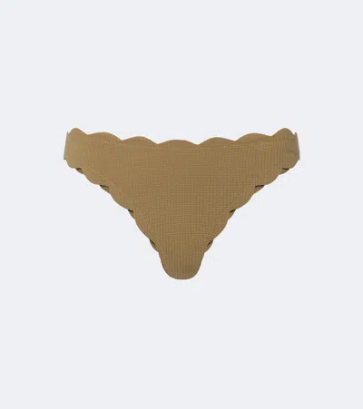 Marysia Antibes Scalloped Bikini Bottoms In Beige