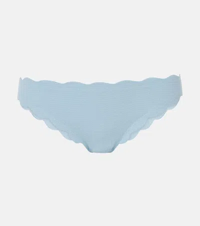 Marysia Antibes Scalloped Bikini Bottoms In Blue