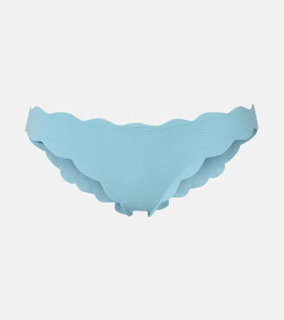 Marysia Antibes Scalloped Bikini Bottoms In Blue