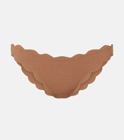 Marysia Antibes Scalloped Bikini Bottoms In Brown