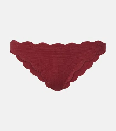 Marysia Antibes Scalloped Bikini Bottoms In Burgundy