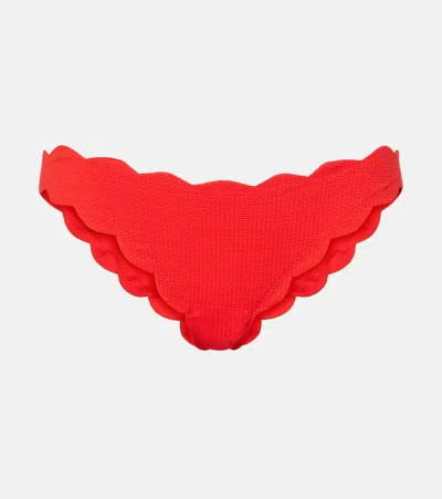 Marysia Antibes Scalloped Bikini Bottoms In Red