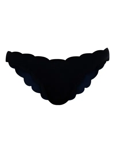 Marysia Antibes Scalloped-edge Bikini Bottoms In Black