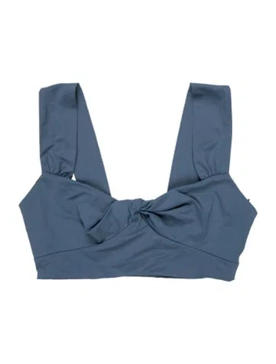 Pre-owned Marysia Asymmetrical Sleeveless Crop Top W/ Tags In Blue