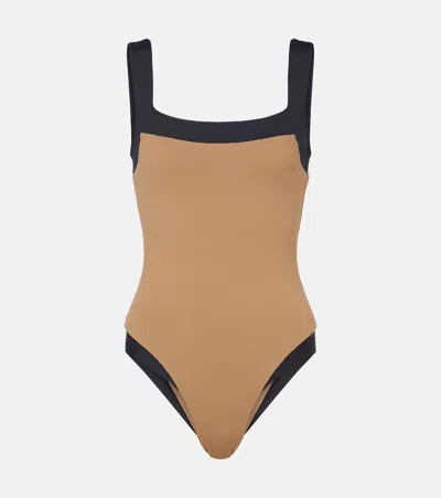 Marysia Two-tone Swimsuit In Brown