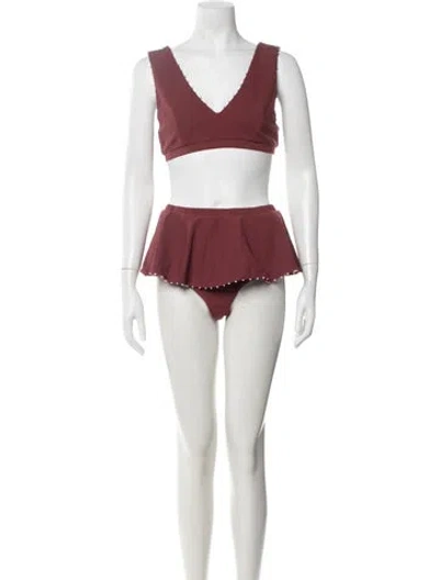 Pre-owned Marysia Bikini In Burgundy