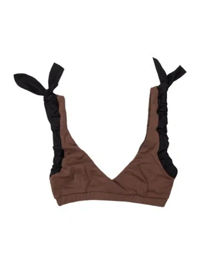 Pre-owned Marysia Bow Accents Top W/ Tags In Brown