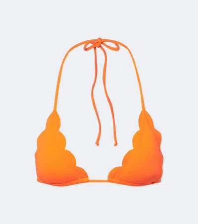Marysia Broadway Scalloped Bikini Top In Orange