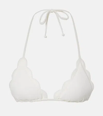Marysia Broadway Scalloped Bikini Top In White