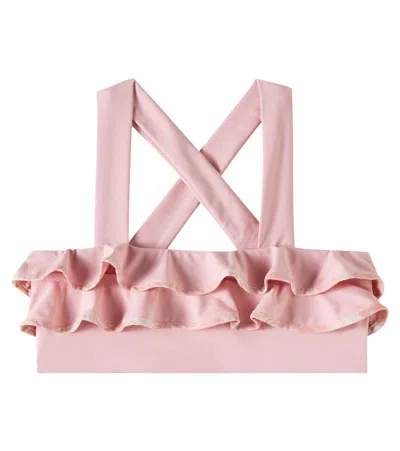Marysia Bumby Kids' Aman Ruffled Bikini Top In Pink