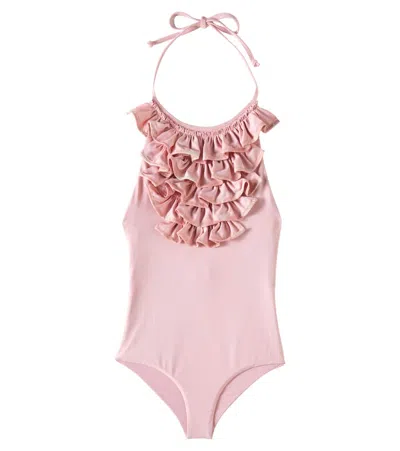 Marysia Bumby Kids' Aman Ruffled Swimsuit In Pink