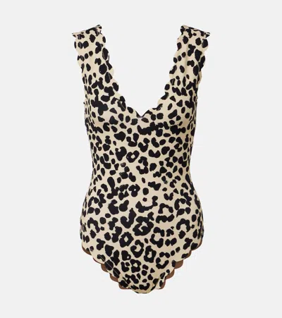 Marysia Charleston Leopard-print Swimsuit In Brown