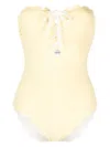 Marysia Chesapeake Lace-up Strapless Swimsuit In Yellow