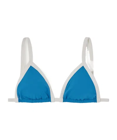 Marysia Porto Two-tone Triangle Bikini Top In Blue