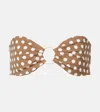 Marysia Coronada Polka-dot Bandeau Bikini Top In Bronze Samll Dot