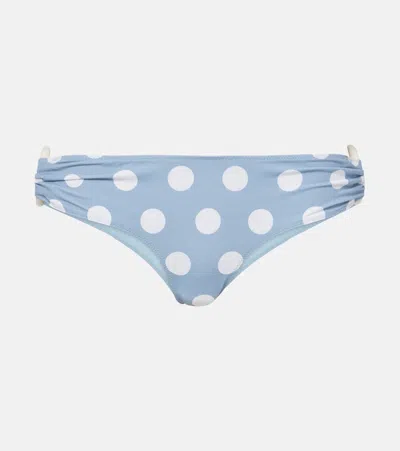 Marysia Coronada Polka-dot Bikini Bottoms In Blue