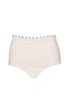 Marysia Corsica Bikini Bottom Midi Lemonade Gingham In White