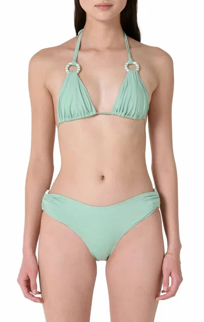 Marysia Del Mar Embellished Triangle Bikini Top In Green